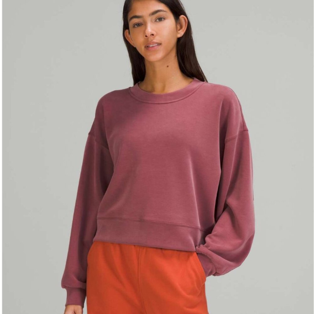 Lululemon Perfectly Oversized Cropped Crew - Mulled Wine